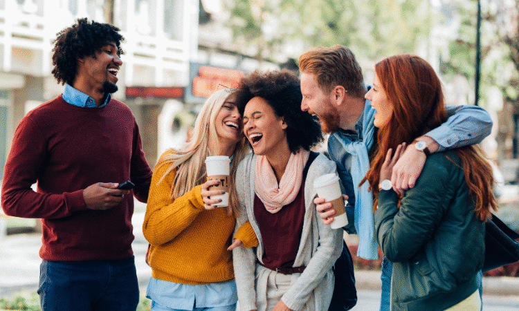 Group of friends laughing