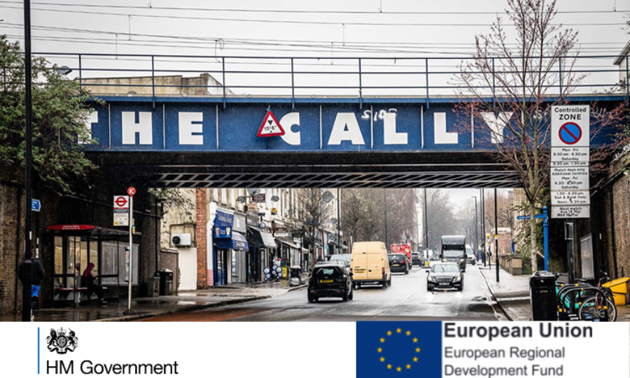 The Cally sign on bridge on Caledonian Road