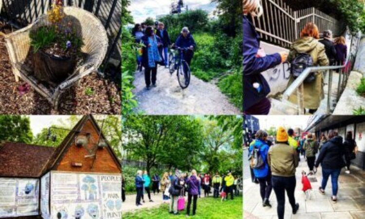 Series of images from Islington 4 Women's walk through Islington