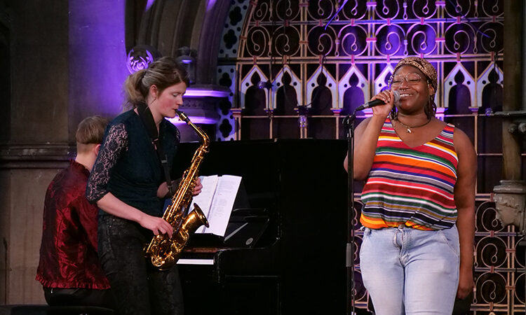 Pianist, saxophonist and singer performing at Union Chapel