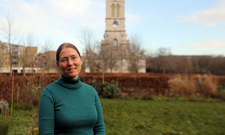 Miriam Ashwell stood in Caledonian Park with the Clock Tower in the background
