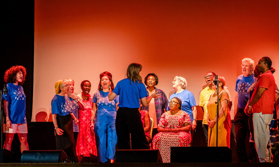 The Sing For Freedom Choir on stage